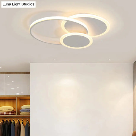 Modern Acrylic Stacked Ring Led Ceiling Lamp For Dining Room And Kitchen Flush Lighting