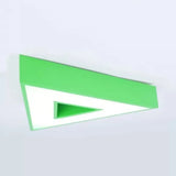 Modern Acrylic Triangle Flush Ceiling Light - Game Room Stylish Lamp Green / 19.5’