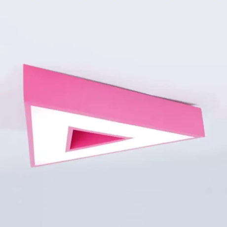 Modern Acrylic Triangle Flush Ceiling Light - Game Room Stylish Lamp Pink / 19.5’