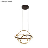 Modern Acrylic Twisted Ceiling Light Fixture - Led Hanging Chandelier In White/Coffee Dining Room