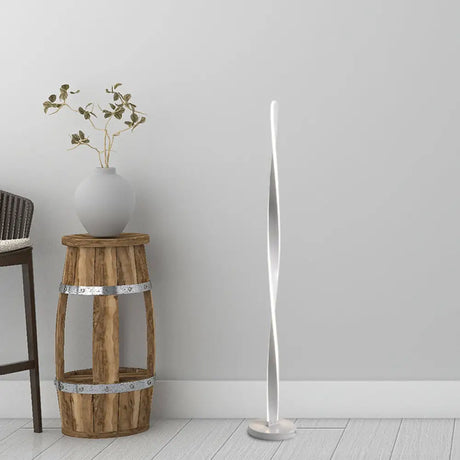 Modern Acrylic Twisted Stick Floor Lamp - Black/White Led Stand Up Light With Spiral Design In