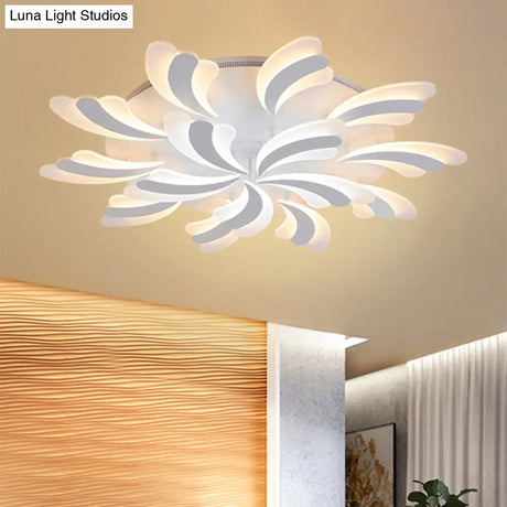 Modern Acrylic Windmill Ceiling Lamp - 3/5/9 Lights White Flush Mount Light Fixture In