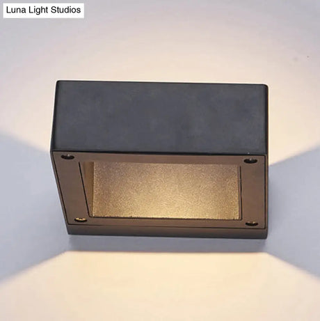 Modern Aluminum Led Wall Sconce Light Fixture - Square Shade Design Warm/White Black Finish For