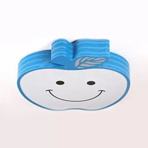 Modern Apple Flush Mount Light: Acrylic Metal Nordic Style Ceiling Fixture For Living Rooms Blue /