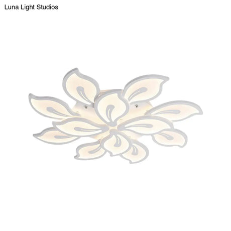 Modern Bauhinia Leaf Flush Light: Acrylic Led Ceiling Lamp For Living Room. Available In 3/5/9 -