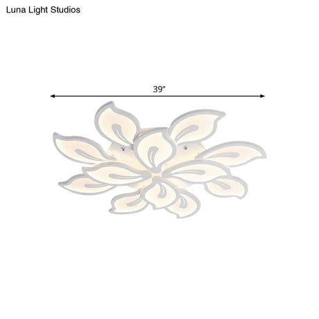 Modern Bauhinia Leaf Flush Light: Acrylic Led Ceiling Lamp For Living Room. Available In 3/5/9 -