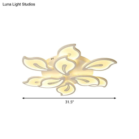 Modern Bauhinia Leaf Flush Light: Acrylic Led Ceiling Lamp For Living Room. Available In 3/5/9 -