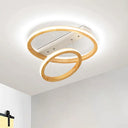 Modern Beige Led Wood Flush Mount Ceiling Light - 17’/21’/25’ Wide Fixture / 17’