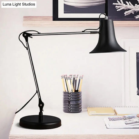 Modern Bell Shaped Desk Lamp With Adjustable Lighting - Stylish Metal 1 Light Black