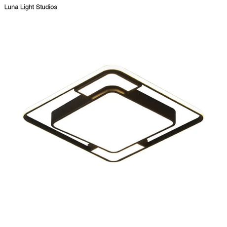 Modern Black Acrylic Ceiling Light Led Flush Mount - Warm/White/3 Color Living Room