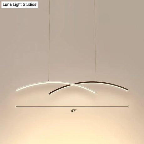 Modern Black And White Arc Ceiling Led Island Light For Living Room