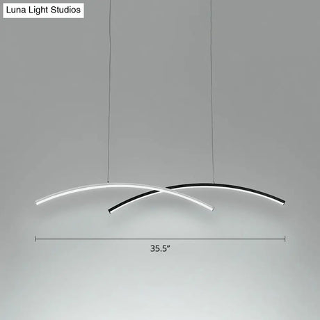 Modern Black And White Arc Ceiling Led Island Light For Living Room