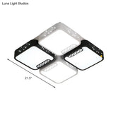 Modern Black And White Ceiling Light Fixture With Acrylic Shade - Choose Warm Or 3 Color 4/6 Lights