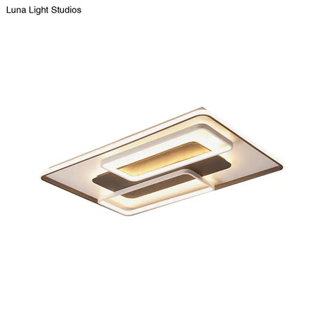 Modern Black And White Geometric Led Flushmount Living Room Light - Warm/White Multiple Sizes
