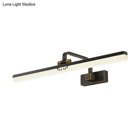 Modern Black/Brass Metal Wall Sconce Led Vanity Light For Dressing Table