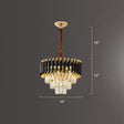 Modern Black Conical Pendant Lamp With Opulent K9 Crystal Prism Chandelier - Perfect For