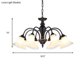 Modern Black Glass Pendant Chandelier With Multiple Light Options For Living Room