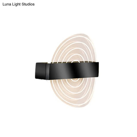 Modern Black/Gold Acrylic Circle Led Wall Sconce For Living Room