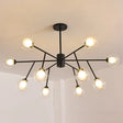 Modern Black/Gold Ball Pendant Chandelier With Clear Glass Shade - 12/15/18 Lights Ceiling Lighting