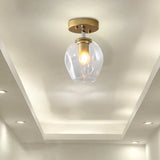 Modern Black/Gold Carafe Semi Flush Light - 1 Clear/Amber/Smoke Gray Glass Shade Gold / Clear