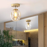 Modern Black/Gold Carafe Semi Flush Light - 1 Clear/Amber/Smoke Gray Glass Shade Gold / Amber