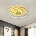Modern Black/Gold Geometric Frame Flushmount - 16’/19.5’ Led Metal Flush Mounted Lighting Gold / 16’