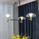 Modern Black Jellyfish Glass Shade Chandelier: 3-Light Pendant Fixture For Bedrooms