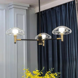 Modern Black Jellyfish Glass Shade Chandelier: 3-Light Pendant Fixture For Bedrooms