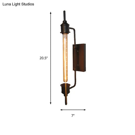 Modern Black Metal Linear Wall Sconce With 1 Light For Front Door