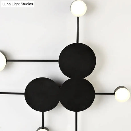 Modern Black Semi Flush Ceiling Light For Child’s Bedroom With Drum Shade