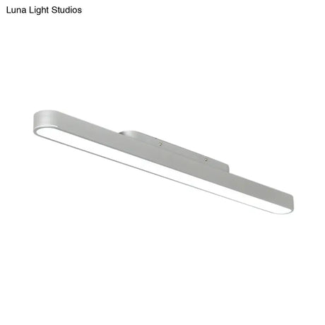 Modern Black/Silver Oval Led Flush Light For Office - 23.5’/35.5’/47’ Wide