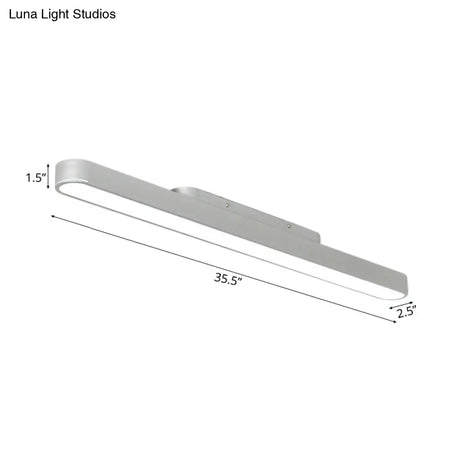 Modern Black/Silver Oval Led Flush Light For Office - 23.5’/35.5’/47’ Wide