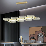 Modern Black Squares Island Suspension Light For Acrylic Dining Room Fixture 8 / Without Crystal