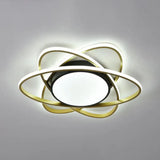 Modern Black Surface Mount Led Ceiling Light With Metallic Floral Design / 23’ White