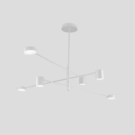 Modern Black/White Iron Pendant Chandelier - 3/4-Tier Straight Arm 6/8 Bulbs Led Light In Warm/White