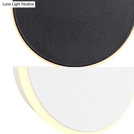 Modern Black/White Led Disc Sconce: Single Acrylic Wall Light In Warm/White