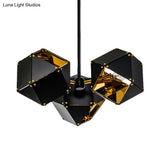 Modern Black/White Multifaceted Metal Chandelier Light - 8/12 Heads Perfect For Dining Rooms And