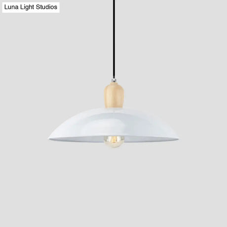 Modern Bowl Ceiling Pendant Light In Black/White 12.5’/16’ Diameter