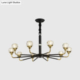 Modern Branching Crystal Ball Chandelier | 6/8/12 Head Suspension Light in Black-Gold