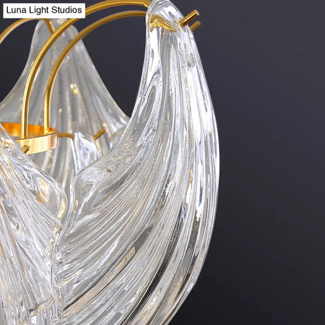 Modern Brass Crystal Ceiling Lamp With 9 Conical Heads For Bedroom