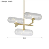 Modern Brass Pendant Chandelier with Clear Glass Shades - Ideal for Dining Rooms Clear