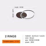 Modern Ceiling Lights For Living Room Circle Gold Brown Led Plafon Decor Bedroom Lamps Fixture With