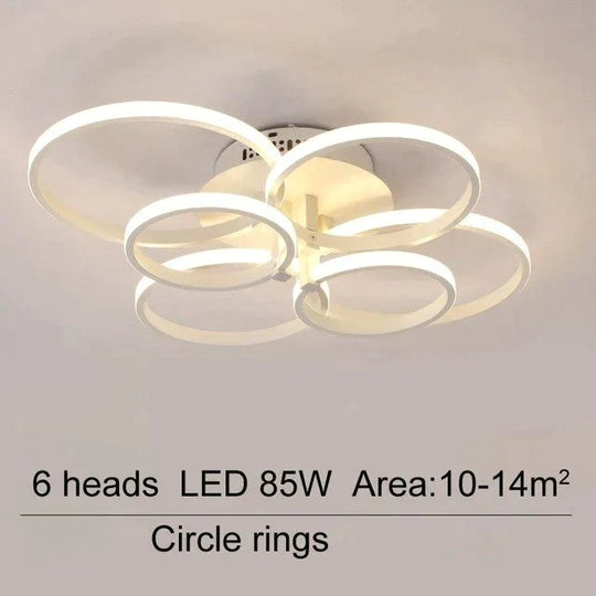 Modern Ceiling Lights Led Lamp For Living Room Bedroom White Coffee Color Surface Mounted Round