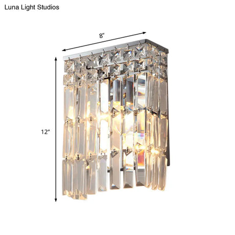 Modern Chrome Crystal Prism Sconce Lighting - Wall Mounted Lamp For Corridors