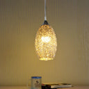 Modern Chrome Elliptical Pendulum Light - 1 Head Aluminum Ceiling Lamp With Hollowed Out Design