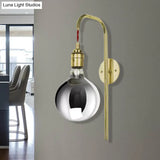 Modern Chrome/Gold Sconce Light With Clear Glass Globe Fixture For Living Room