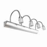 Modern Chrome Swoop Arm Led Vanity Wall Sconce With Seedy Crystal For Stylish Bath Decor 4 /
