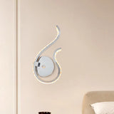 Modern Chrome Twist Wall Light Sconce With Led Bedside Lamp - Warm/White / White