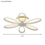 Modern Chrysanths Ceiling Led Light Fixture For Living Room In Warm Or White Sizes 23.5’ - 41