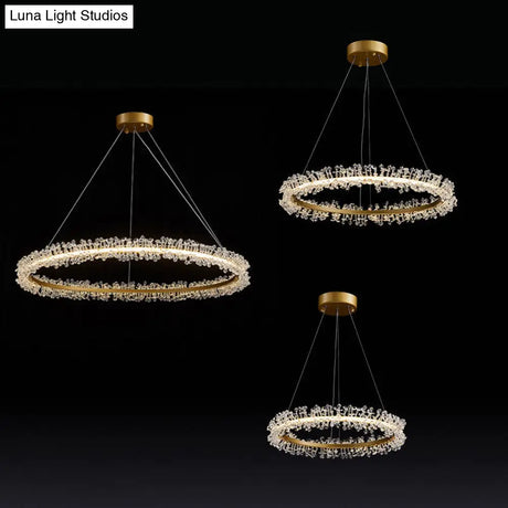 Modern Circle Chandelier With Led Suspension Light For Dining Room - Elegant Minimalistic Design